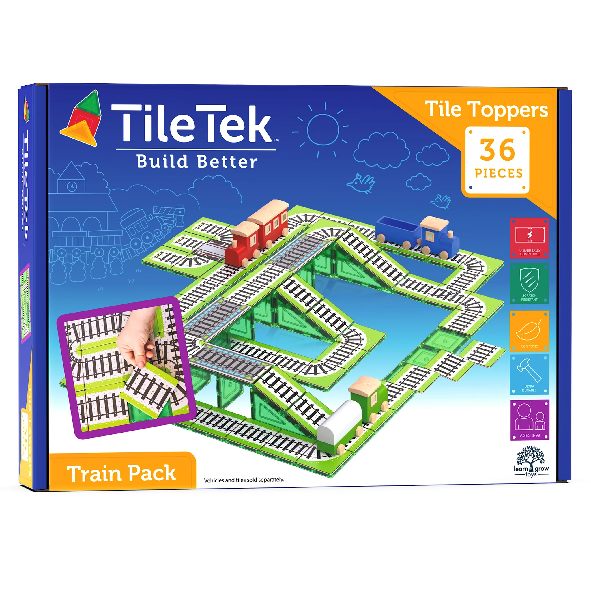 TileTek - 36 Piece Tile Topper - Train Pack