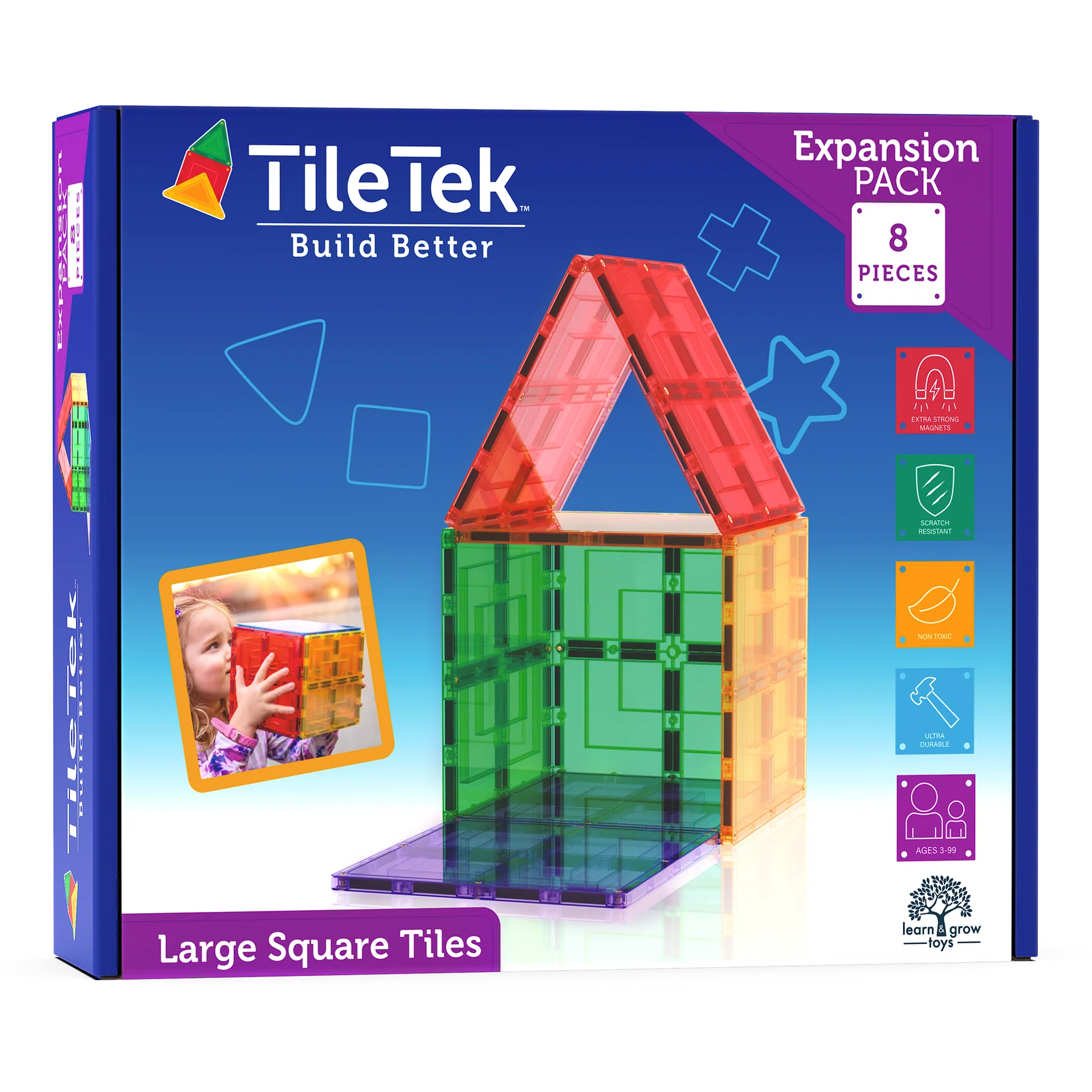 TileTek - 8 Piece Large Square Tiles Set