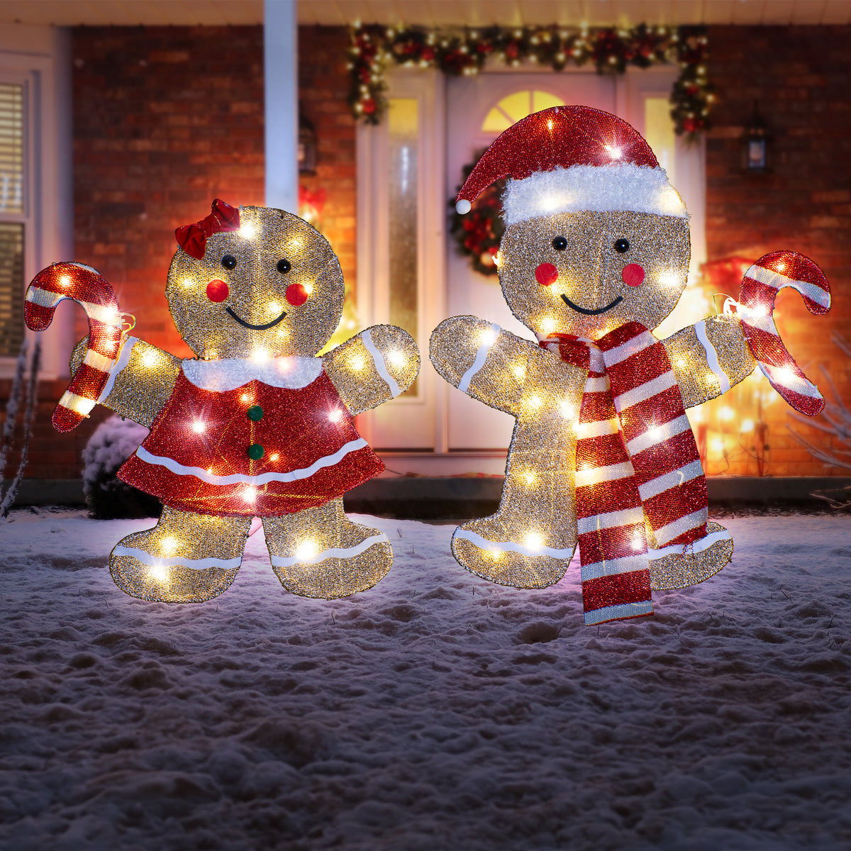 Tinsel Mesh Gingerbread Pair Flashing