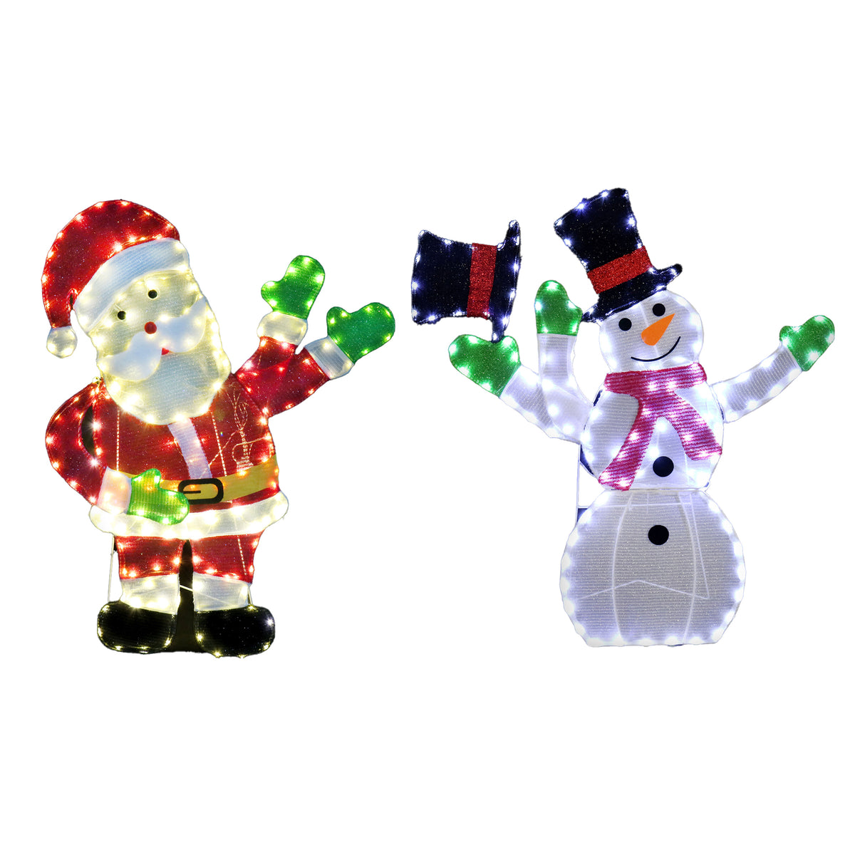 Tinsel Mesh Santa / Snowman Wave Assorted
