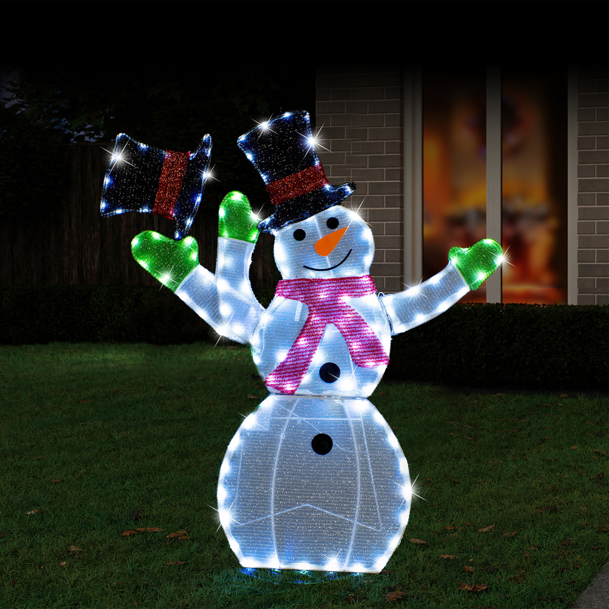 Tinsel Mesh Santa / Snowman Wave Assorted