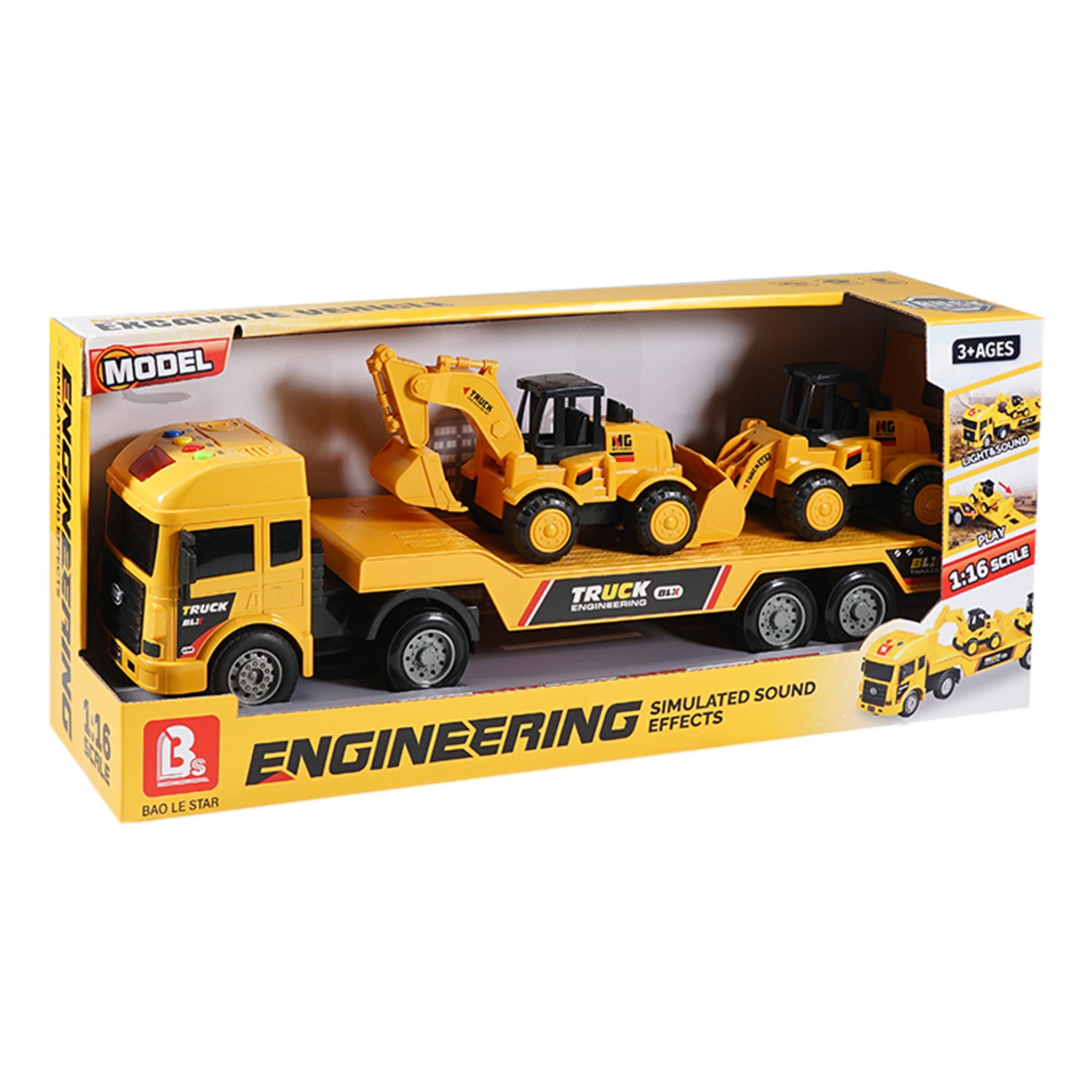 Transporter with Construction Vehicles 1:16 L&S