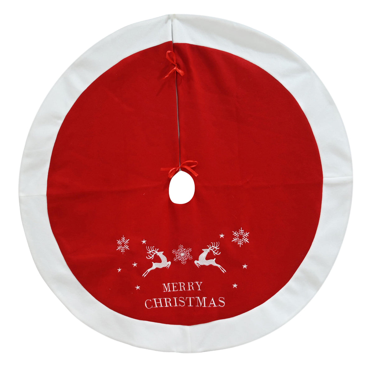 Tree Skirt Reindeer Scene 100cm