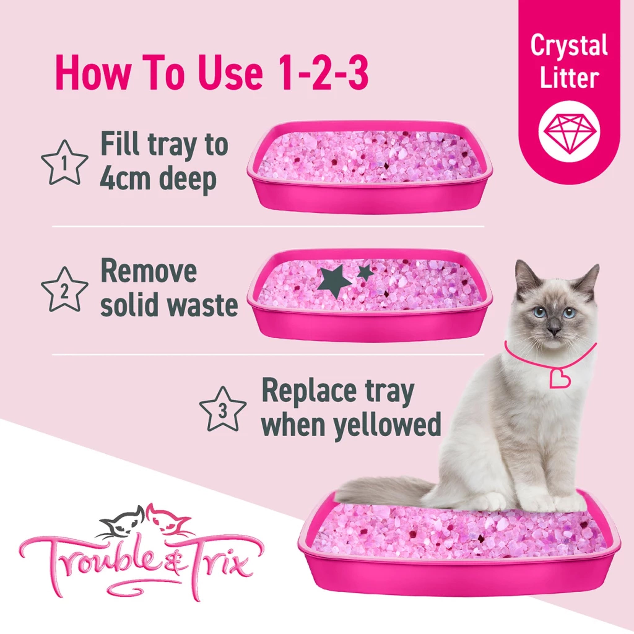 Trouble & Trix Crystal Litter 15L