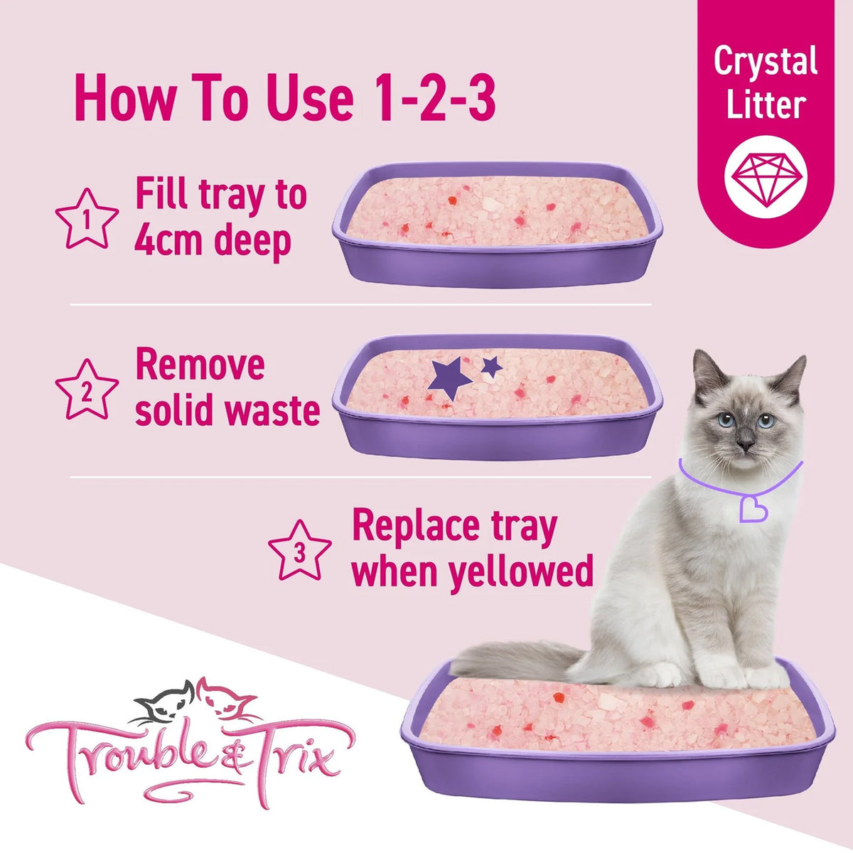 Trouble & Trix Crystal Litter 15L