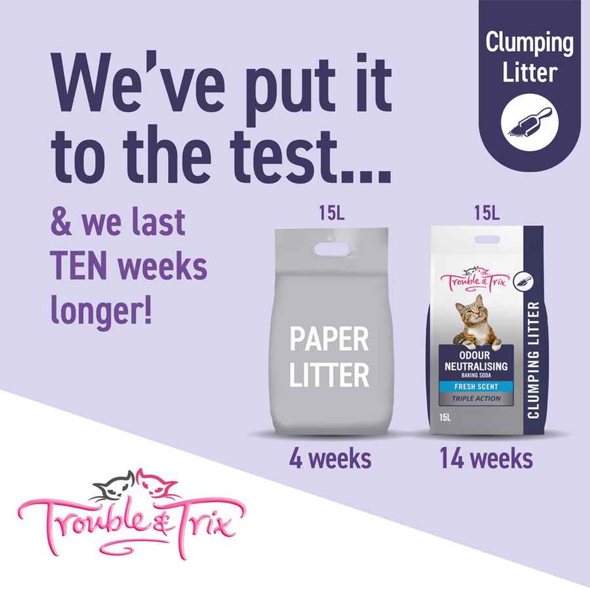 Trouble & Trix Baking Soda Fresh Scent Cat Litter - 15L