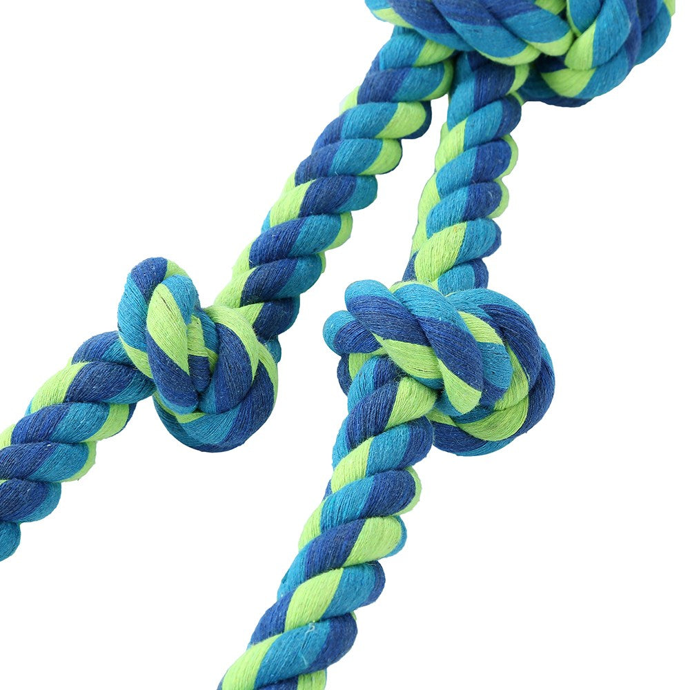 Twin Knotted Rope Tugger Toy with Handle – 50cm
