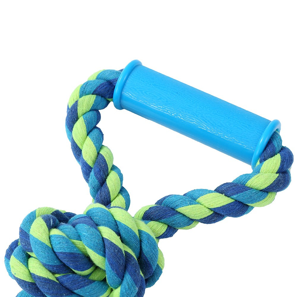 Twin Knotted Rope Tugger Toy with Handle – 50cm