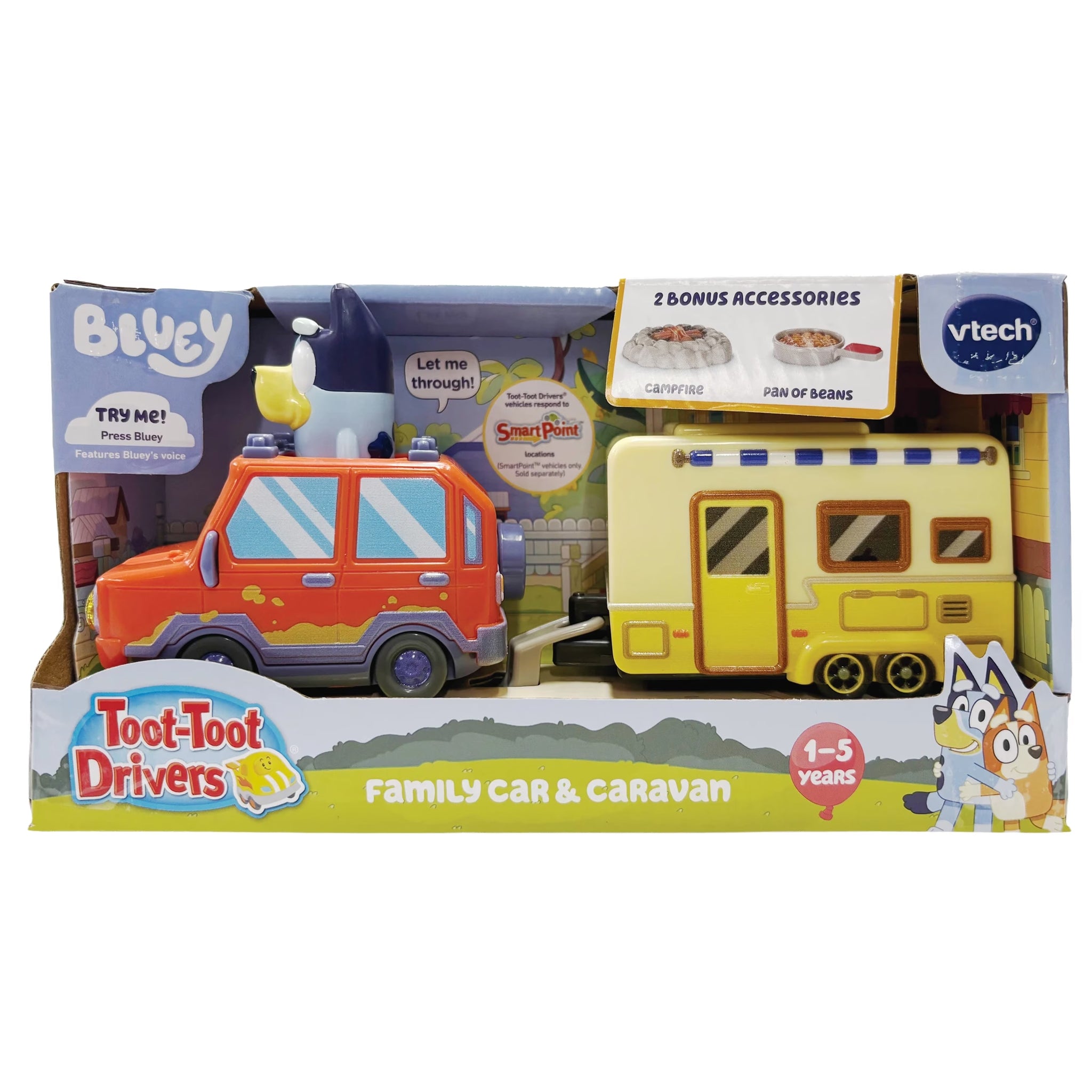 Vtech Toot-Toot Drivers Bluey Family Car & Caravan