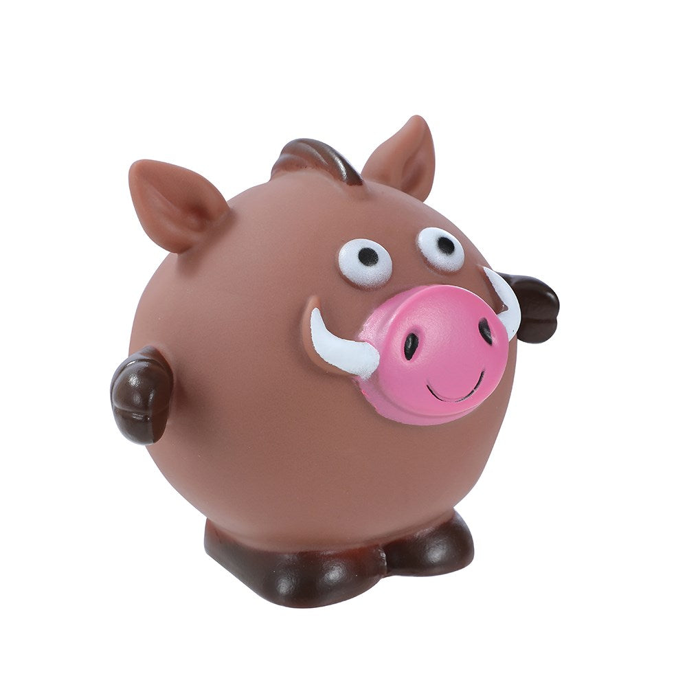 Vinyl Zoo Animal Squeaky Dog Toy – 11 × 9cm (Assorted)