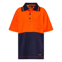 Kids Hi Vis Short Sleeve Micromesh Polo with Pocket