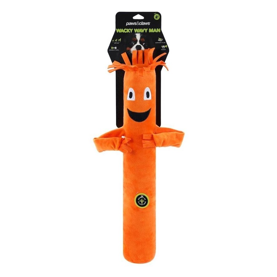 Wavy Arm Man Plush Dog Toy – Green & Orange (54cm)