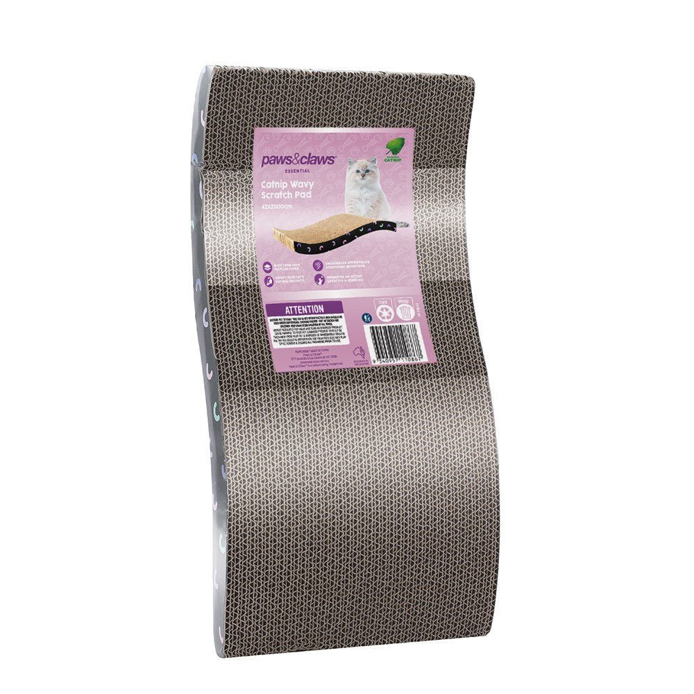 Wavy Cat Scratcher with Catnip – 42cm