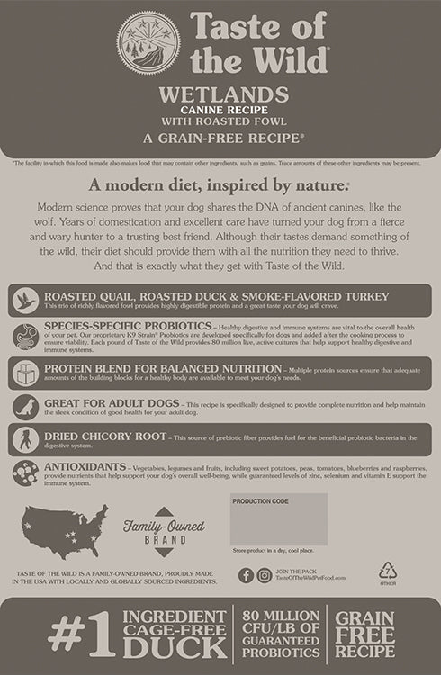 Taste Of The Wild Adult Dry Dog Food Wetlands