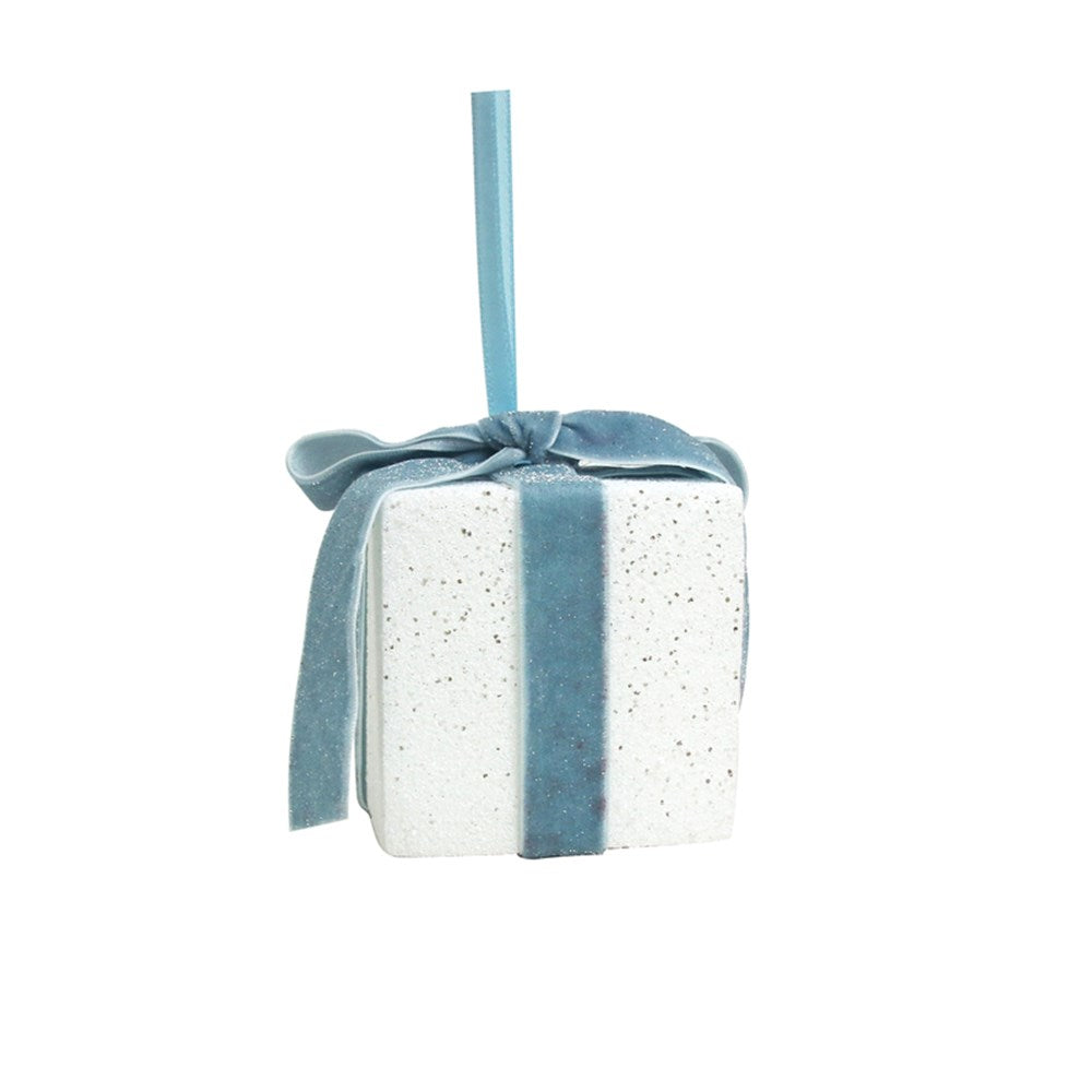 White Glitter Giftbox Decoration