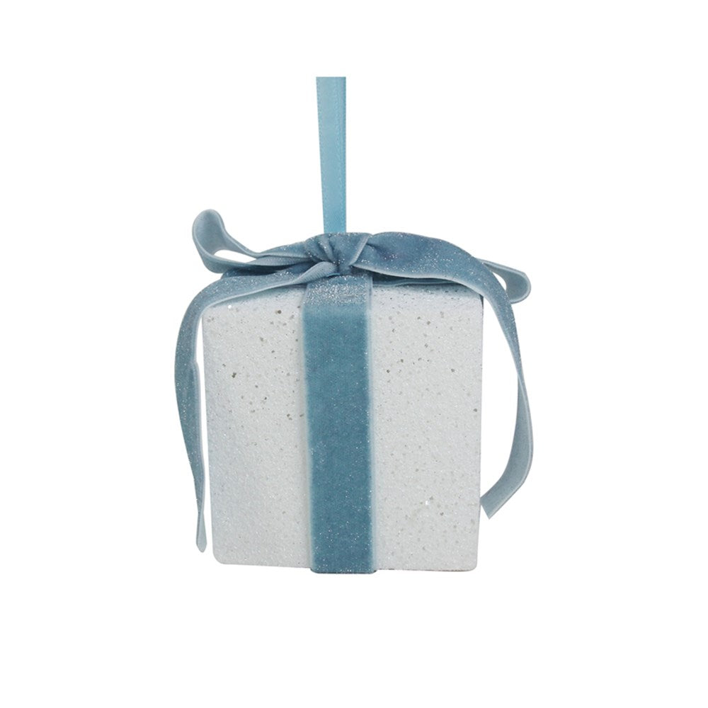 White Glitter Giftbox Decoration