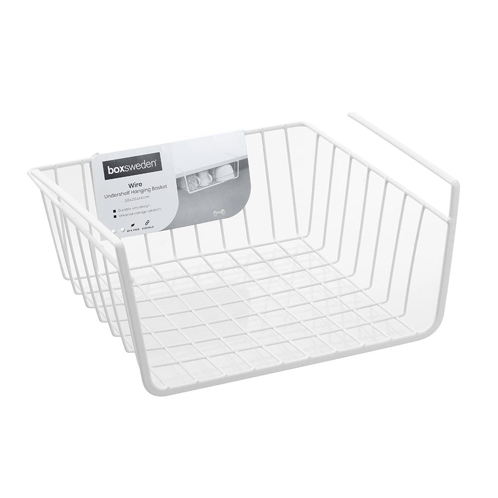 Wire Undershelf Hanging Basket – 30 × 26 × 14cm