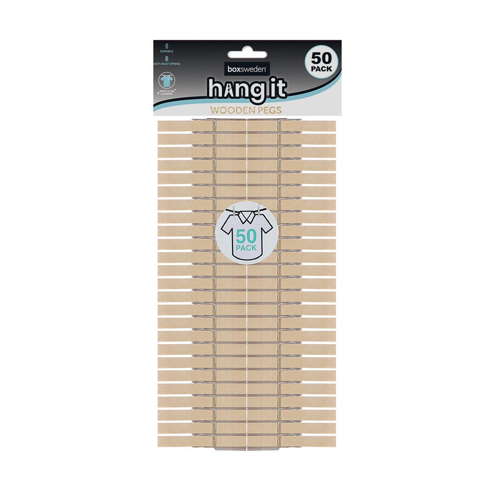 Wooden Clothes Pegs – 7.5cm (50 Pack)