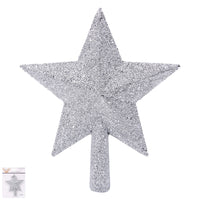 Silver Glitter Star Tree Topper 12cm