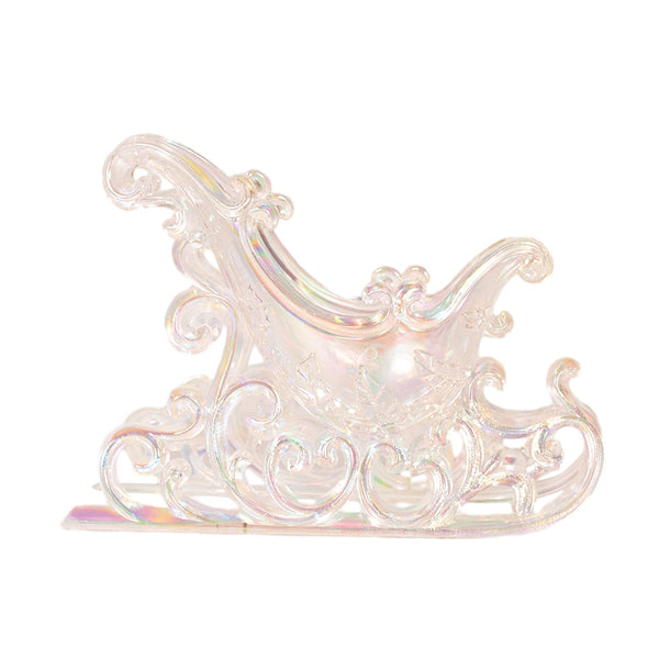 Iridescent Clear Sleigh Acrylic Tree Ornament