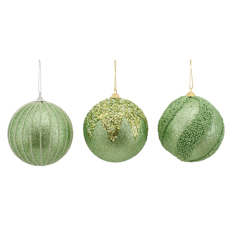 10cm Sage Baubles Assorted