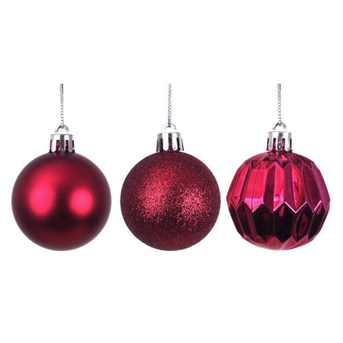 Shatterproof Baubles - Mulberry Red