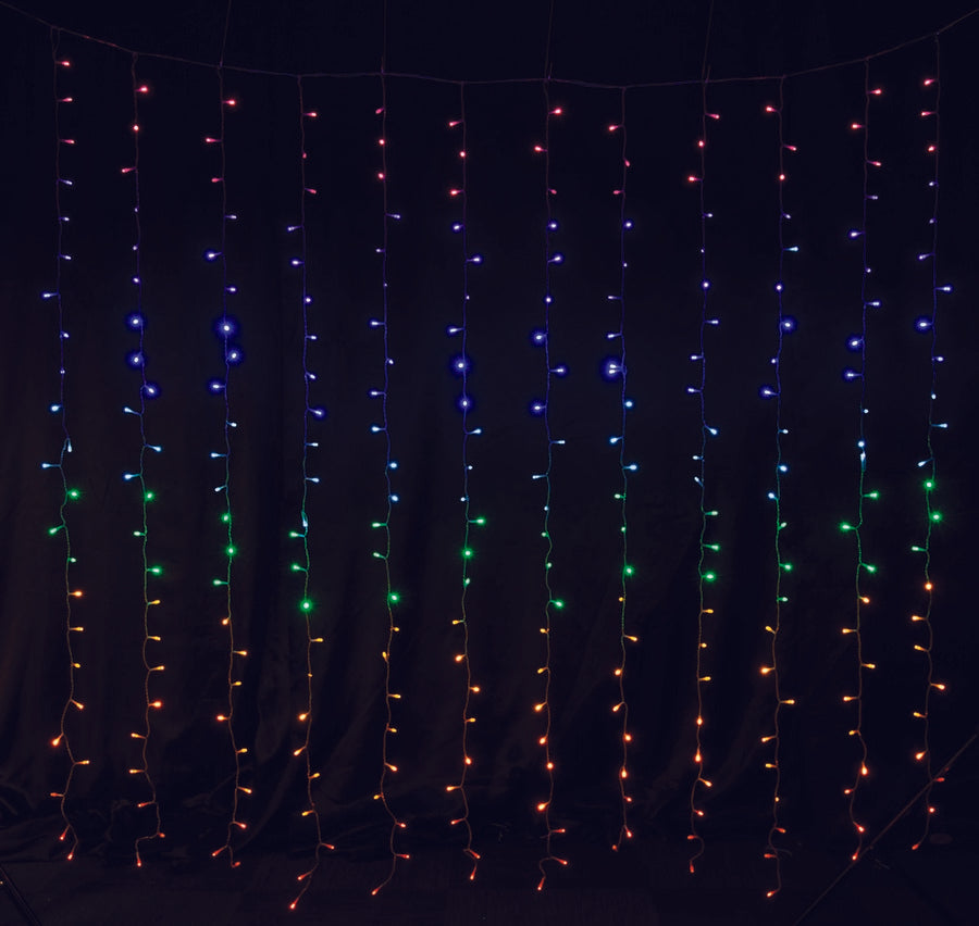 LED Curtain 288l Connectable Rainbow Flash