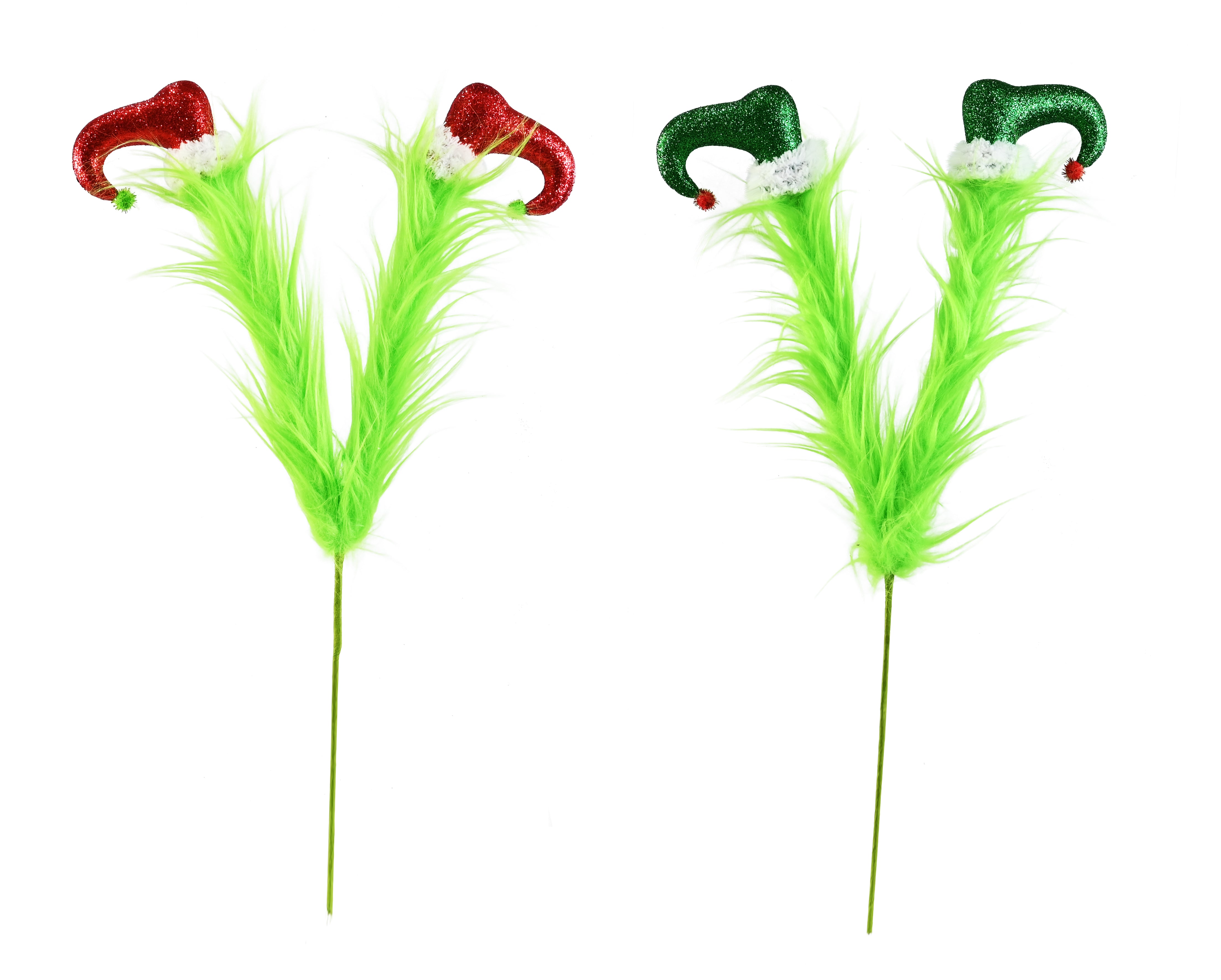 Mean Green Furry Elf Legs Pick 47cm Asst