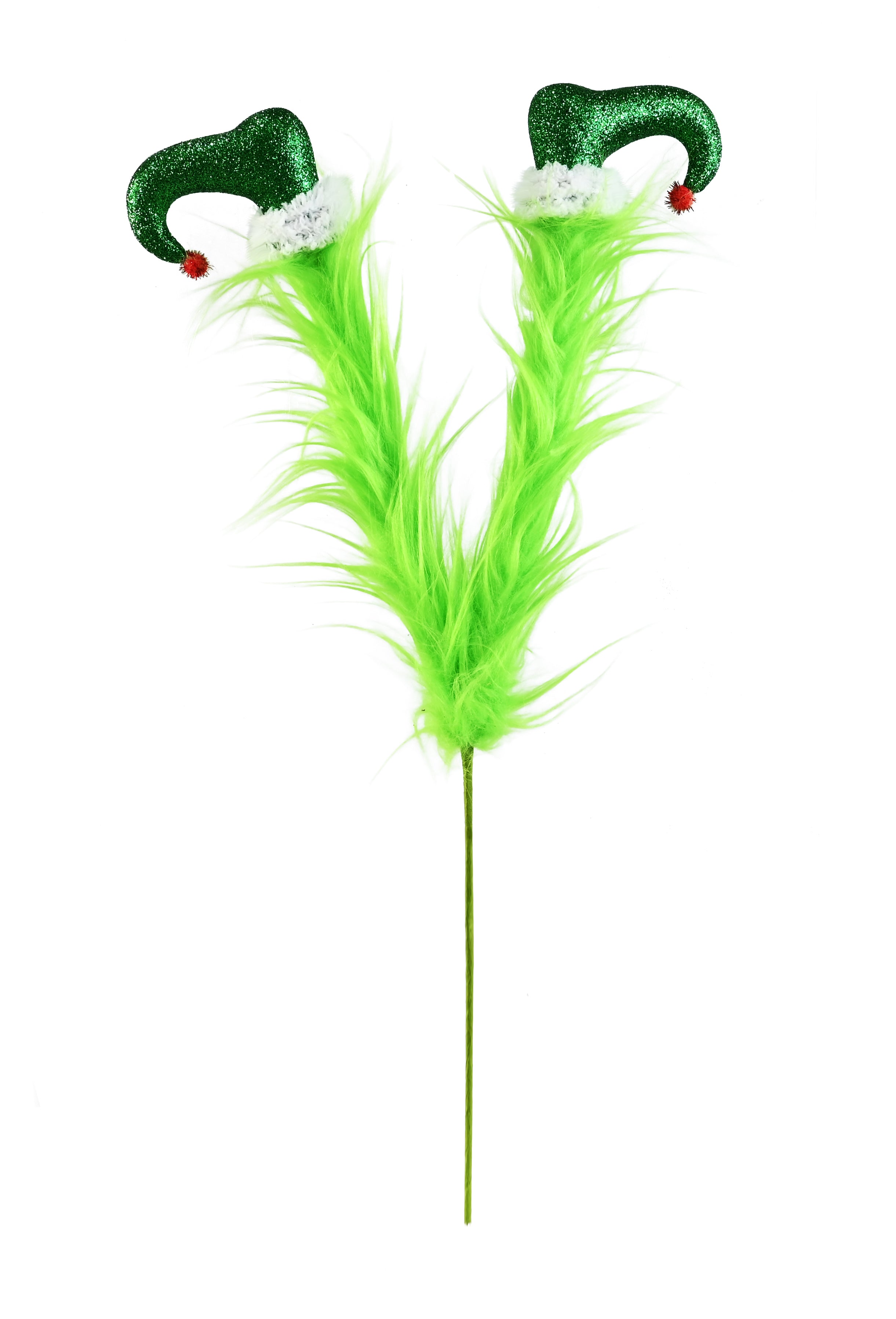 Mean Green Furry Elf Legs Pick 47cm Asst