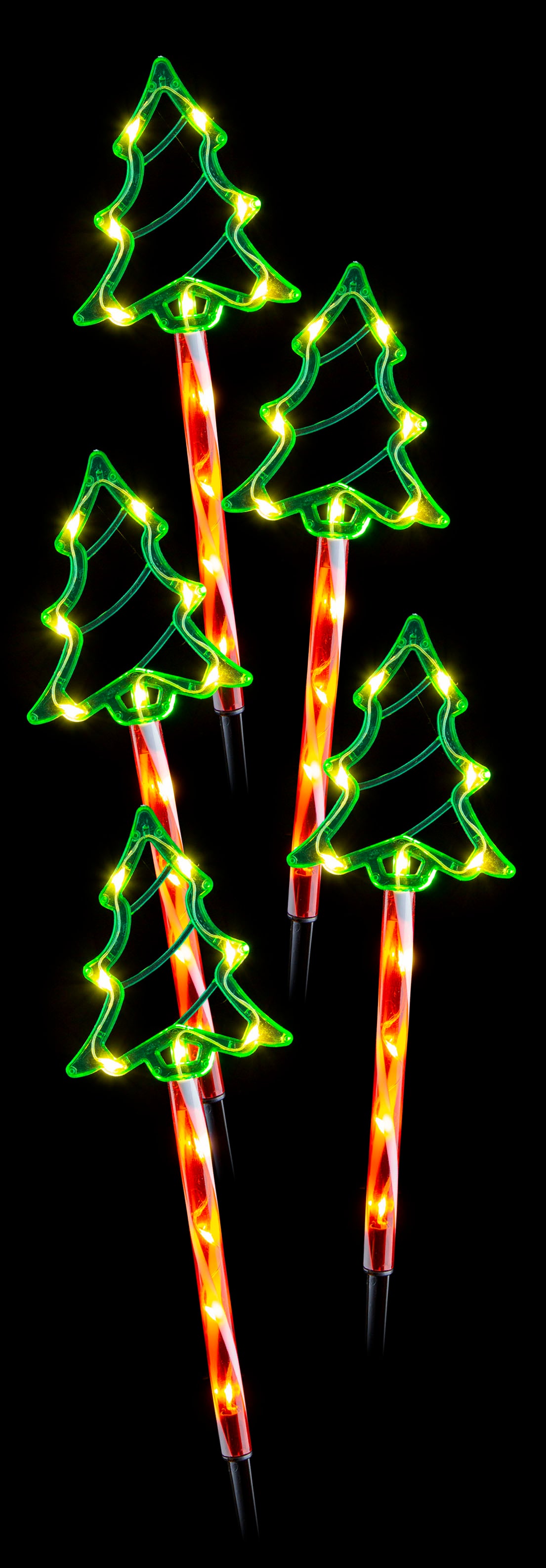 Solar LED Candy Green Tree Path Lights 5pk