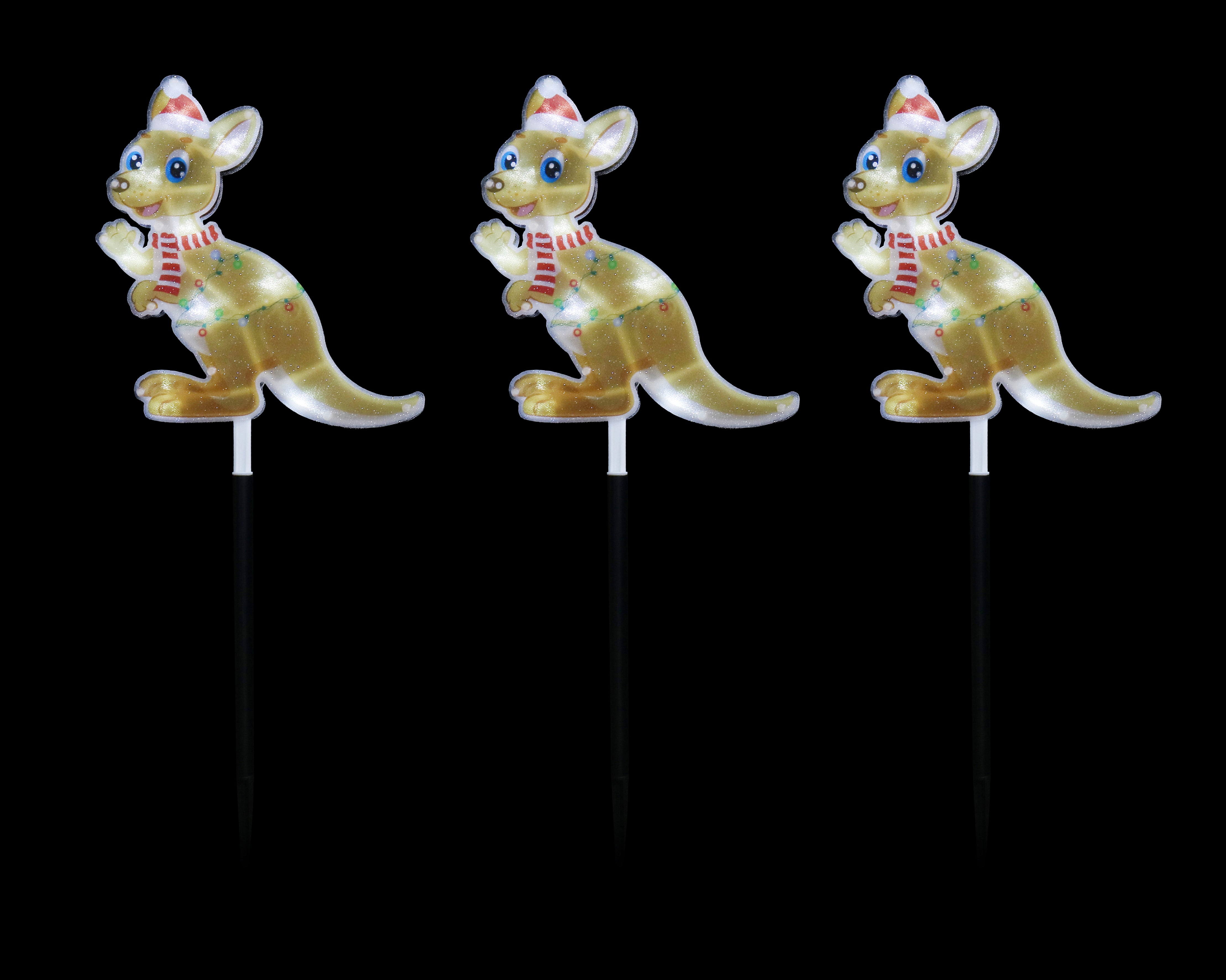Solar Laser PVC Path Lights Aussie 3pk Asst