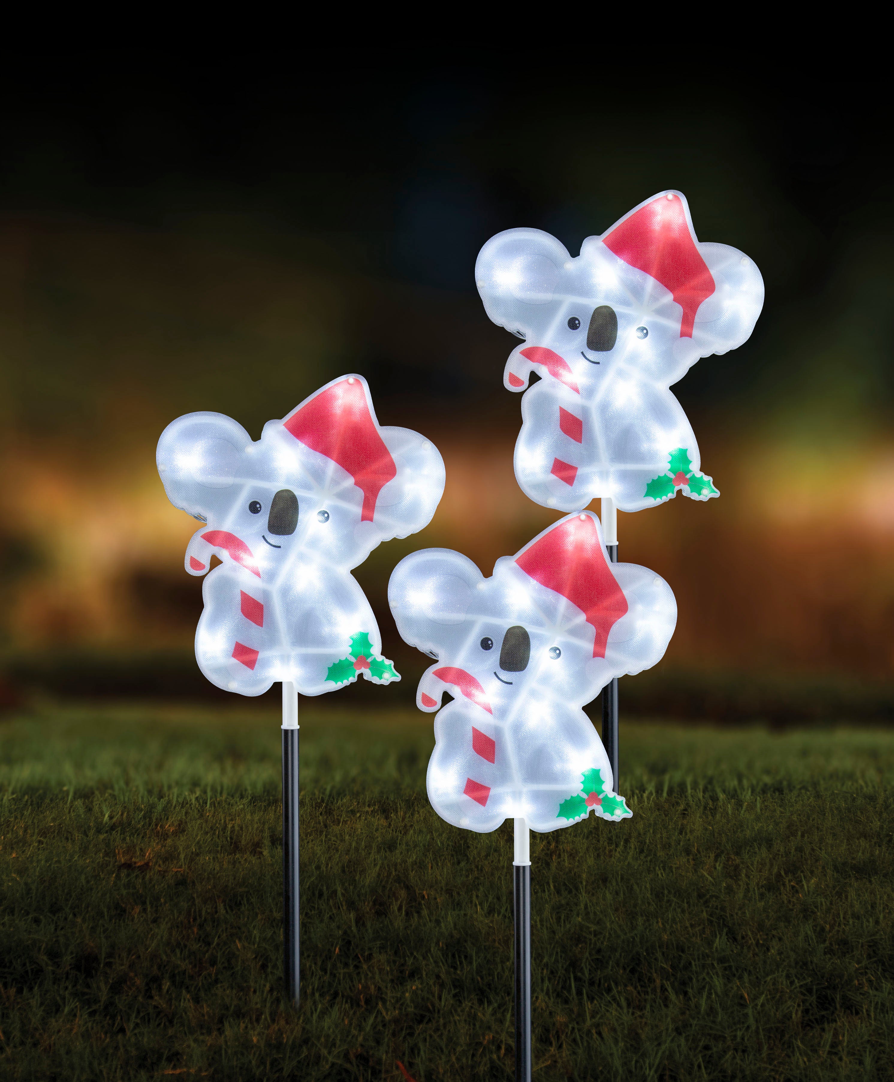 Solar Laser PVC Path Lights Aussie 3pk Asst