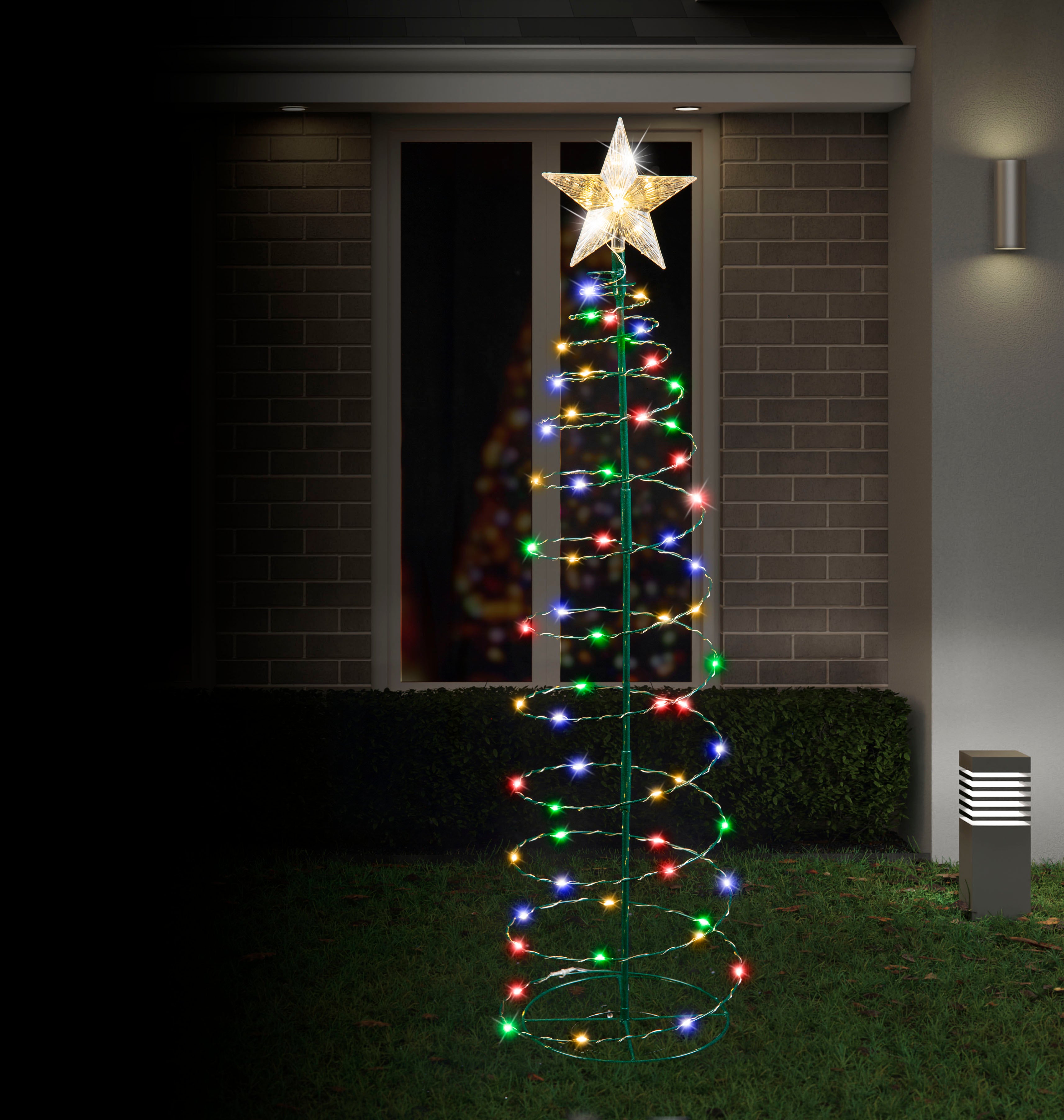 Solar LED Wire Spiral Tree 95cm Asst
