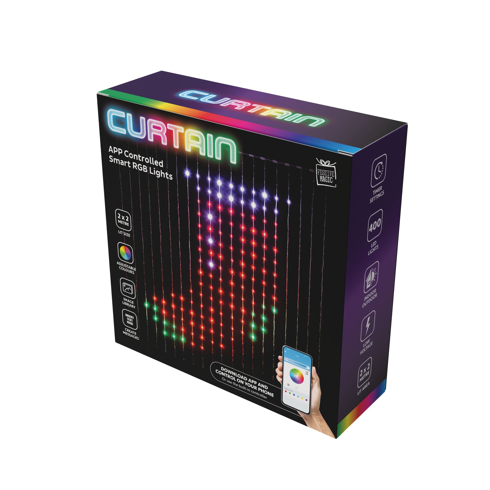App Lightshow LED Curtain 2x2m 400 Lights