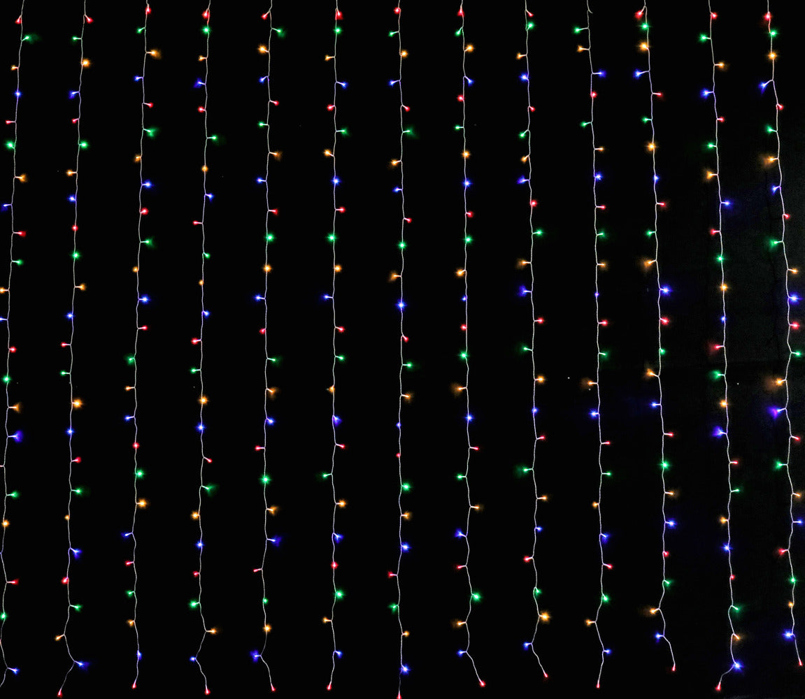 LED Curtain Lights 6m 600 Multicolour