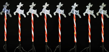 Solar LED Candy Reindeer Path Lights 8pc