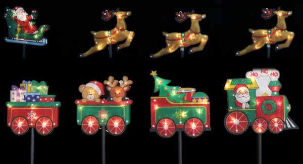 Solar Sleigh/Train Pvc Laser Path Lights