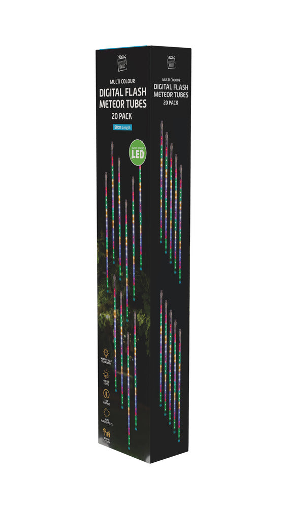 LED Waterfall Melting Tubes 20pk Multicolour