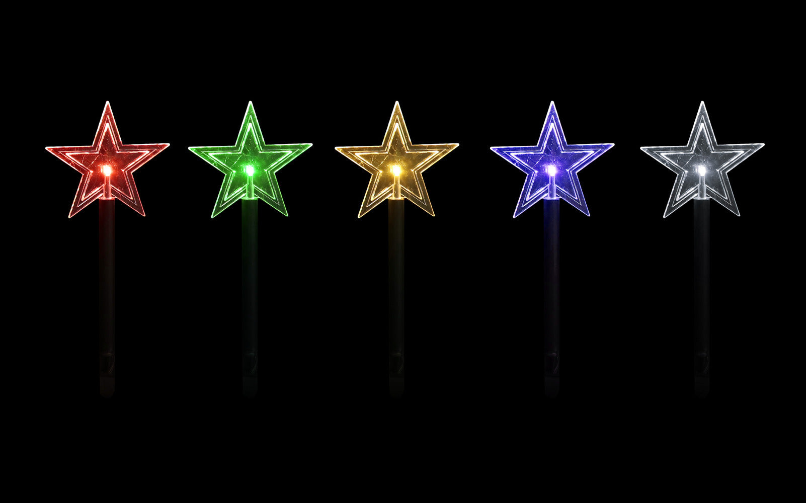 Solar LED Star Path Lights 5pk Asst