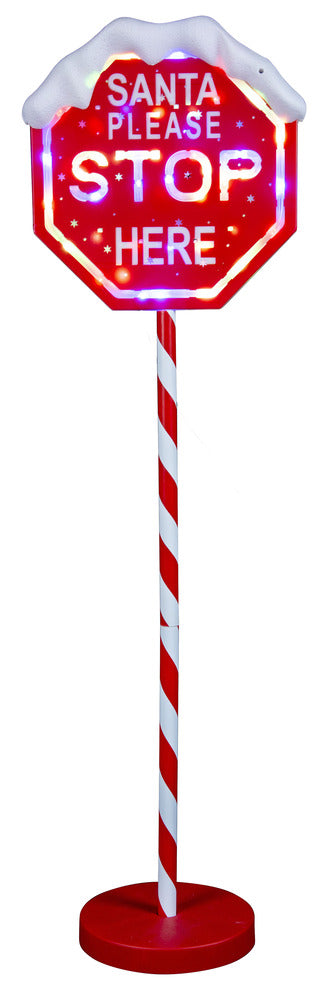 LED Stop Here Sign Multicolour 100cm