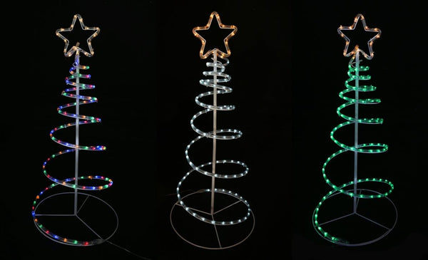 Solar Spiral Ropelight Tree 90cm Asst