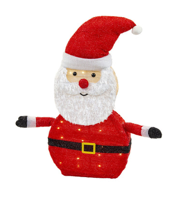 LED Collapsible Tinsel Santa 70cm