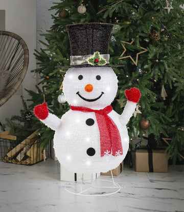 LED Pop Up Snowman w/Stand 85cm