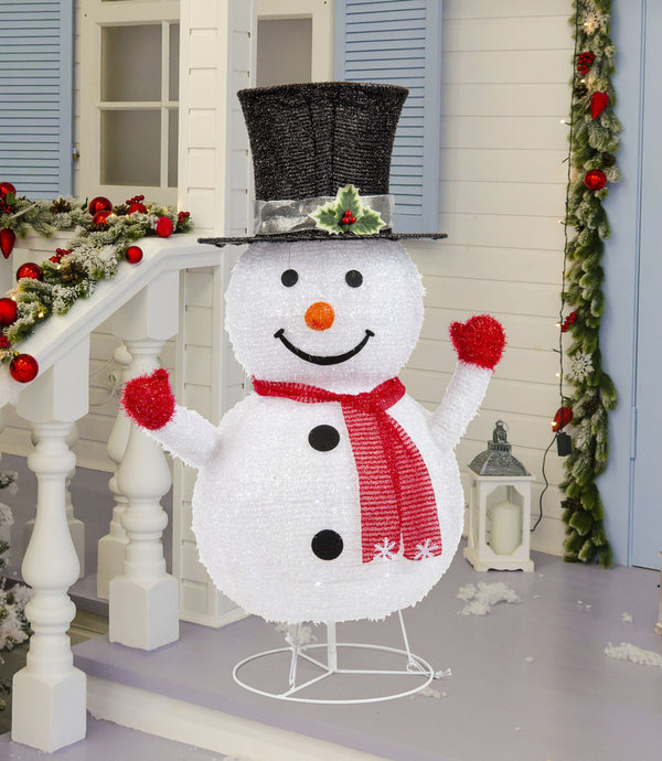 LED Pop Up Snowman w/Stand 85cm