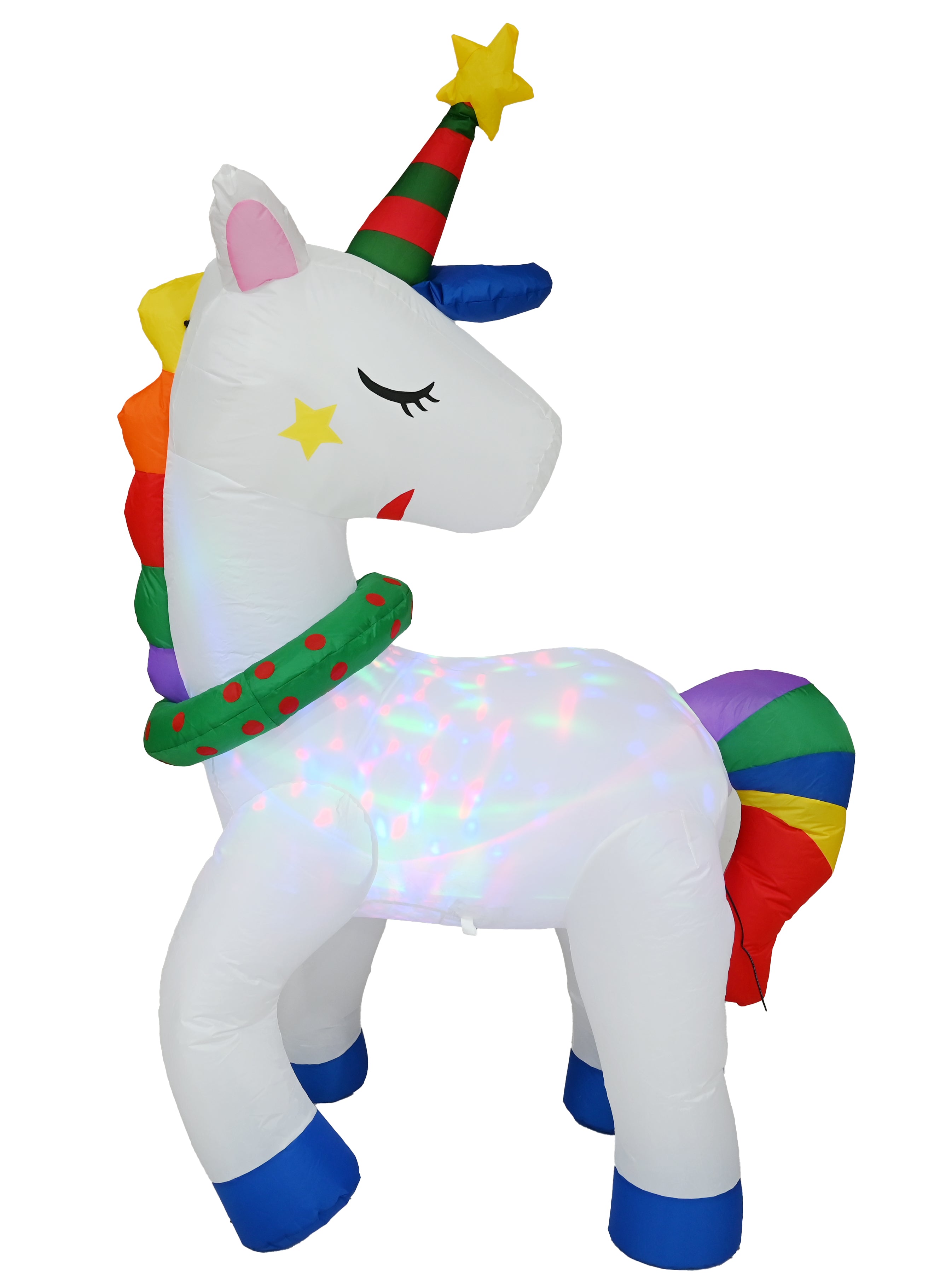 Inflatable Christmas Unicorn RGB Disco LED 180cm