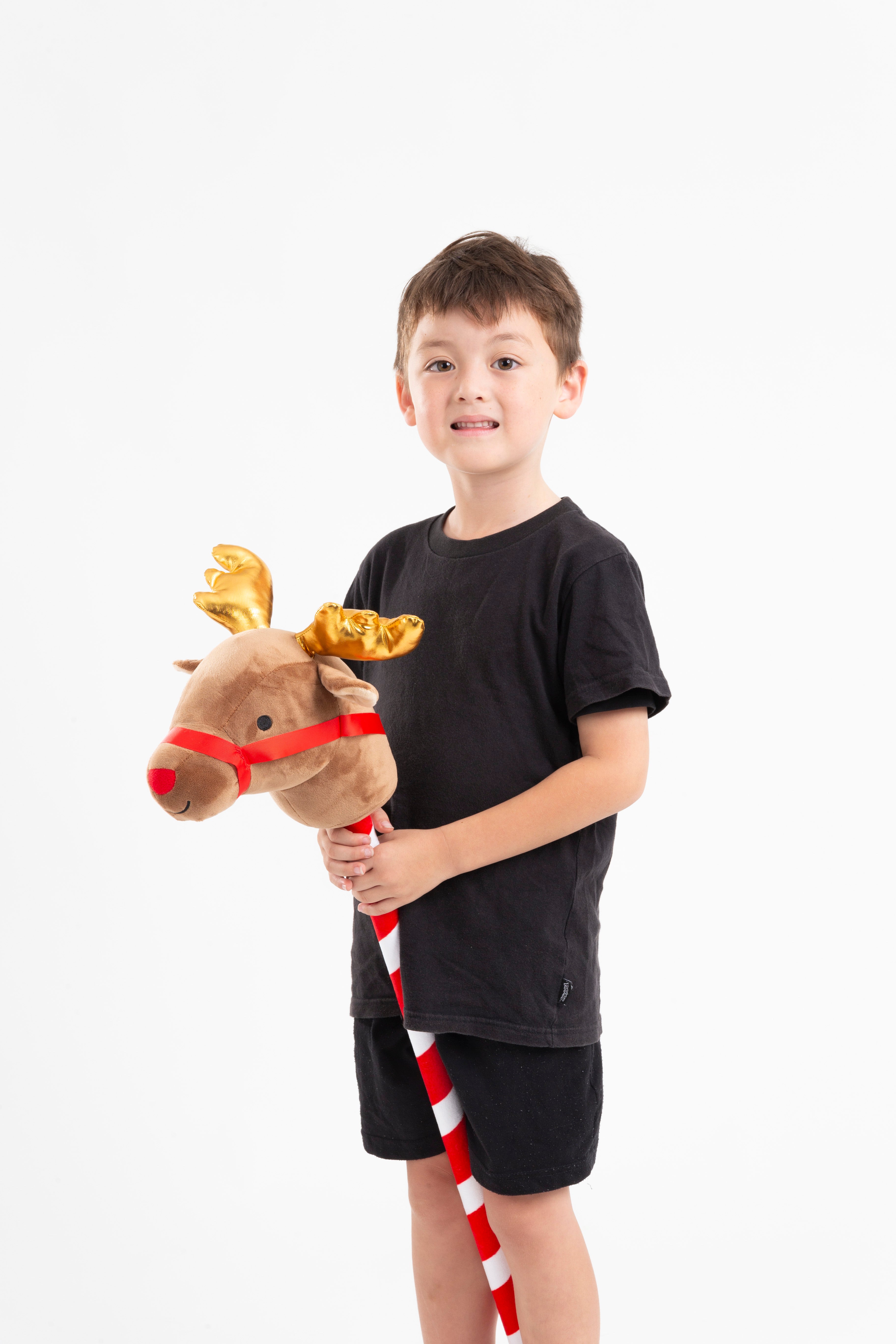 Christmas Riding Reindeer Stick Asst