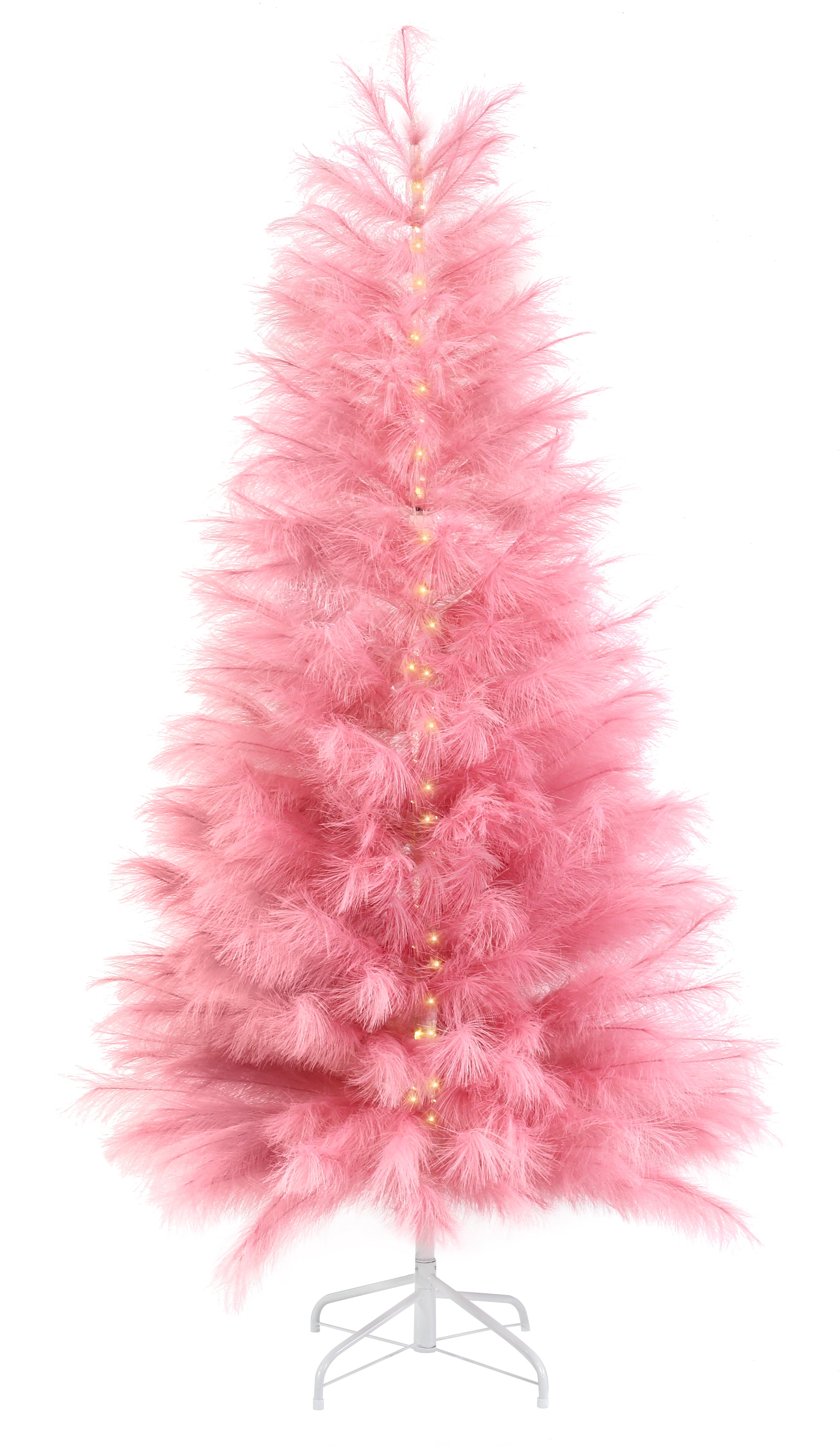 Faux Pampas Tree Pink 180cm Pre-Lit