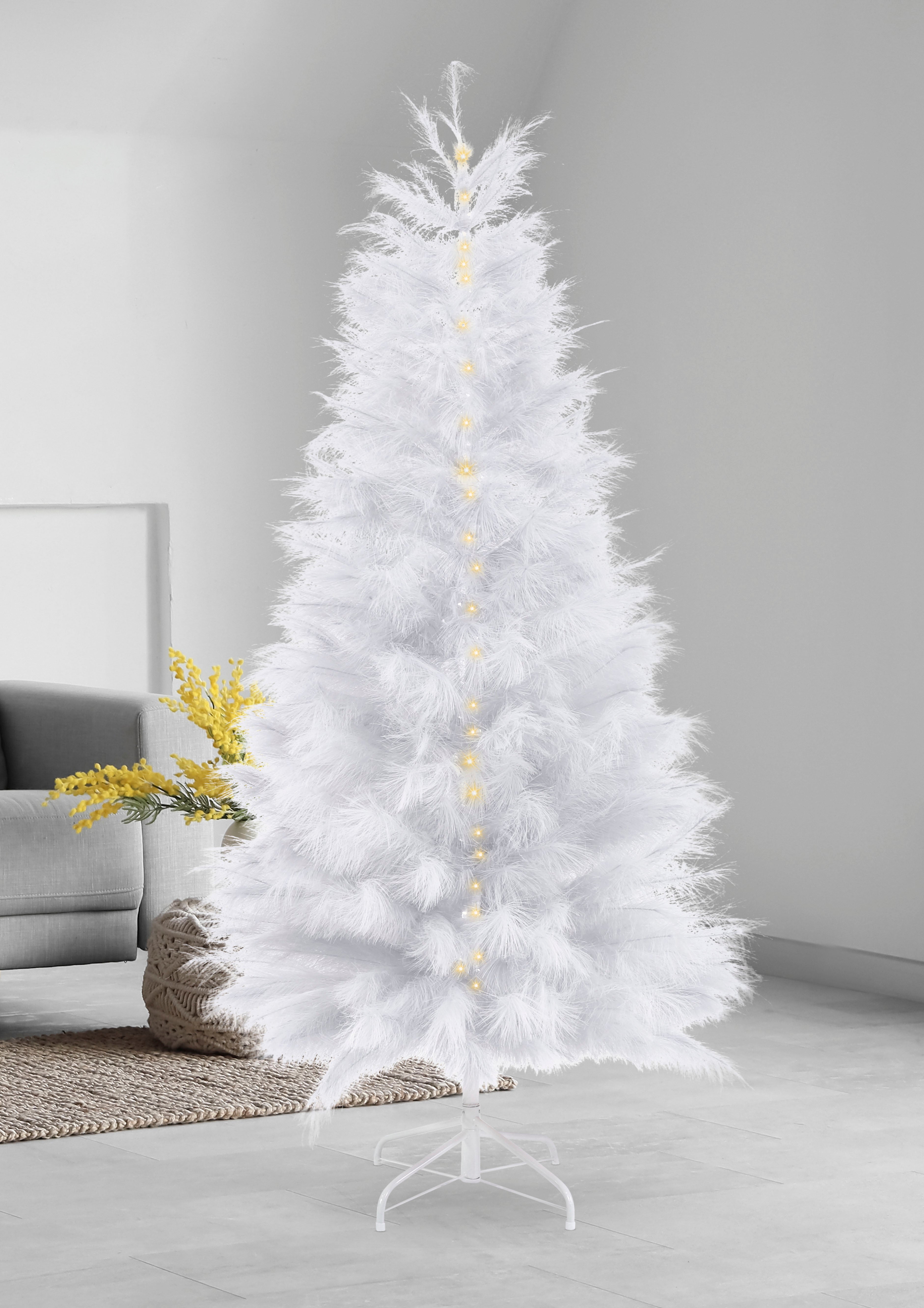 Faux Pampas Tree White 180cm Pre-Lit