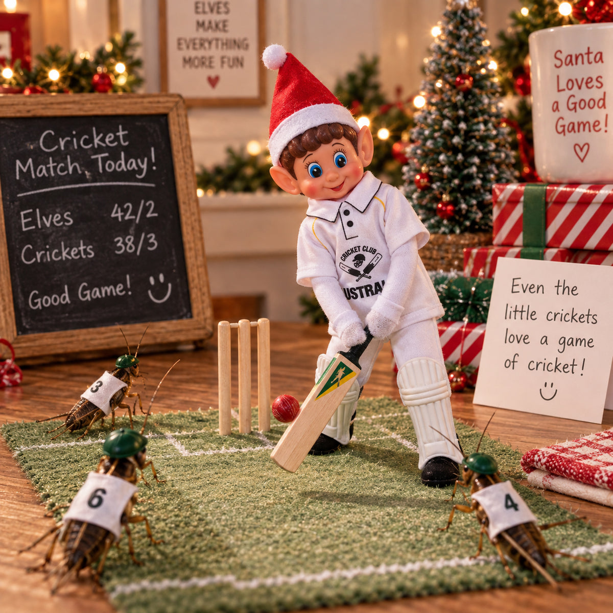 Christmas Elves BB Elf Cricket Player Outfit
