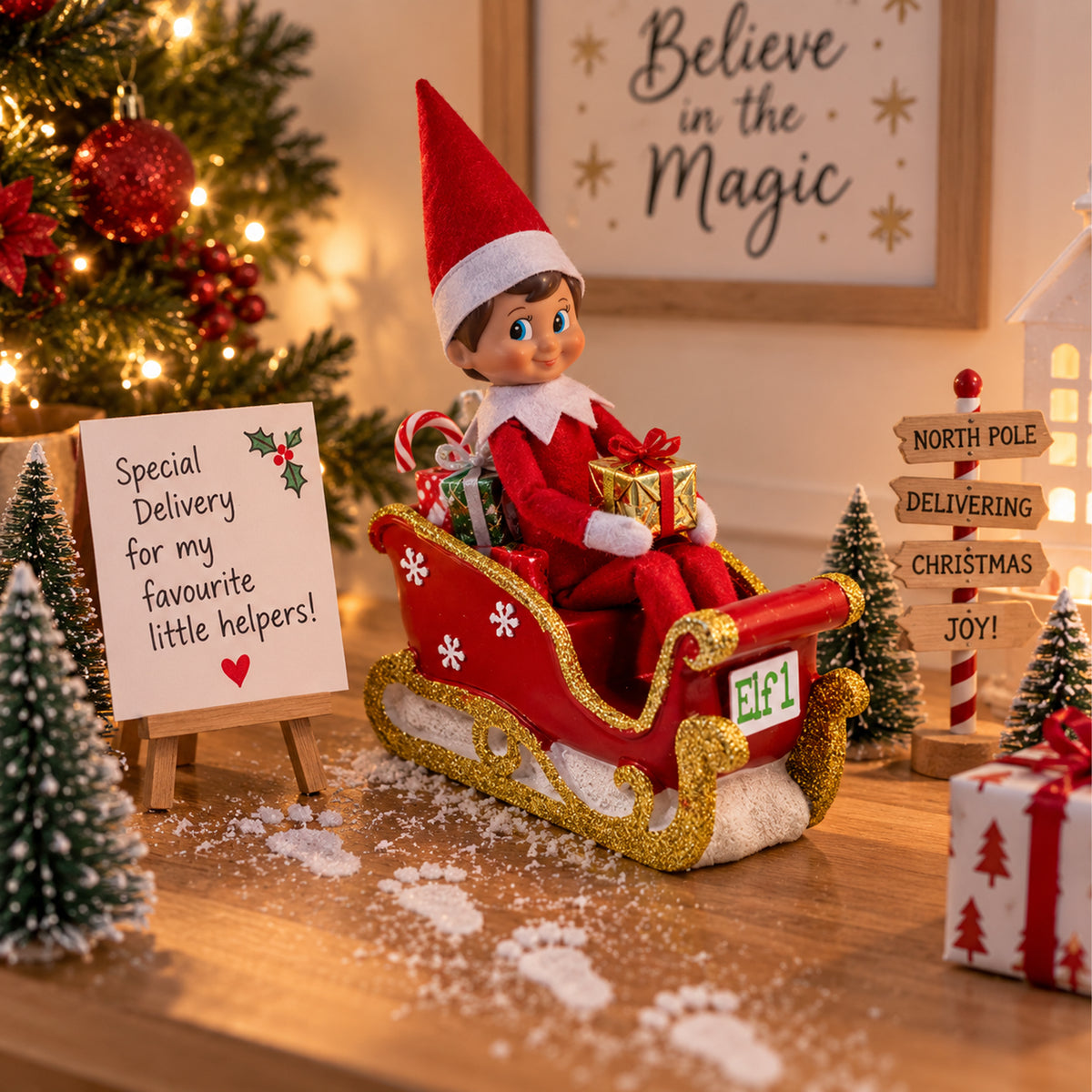 Christmas Elves BB Elf Sleigh